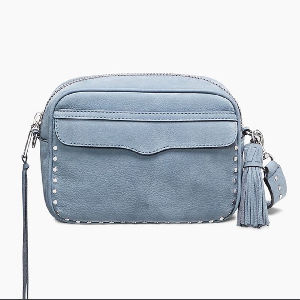Rebecca Minkoff Bryn suede camera bag blue